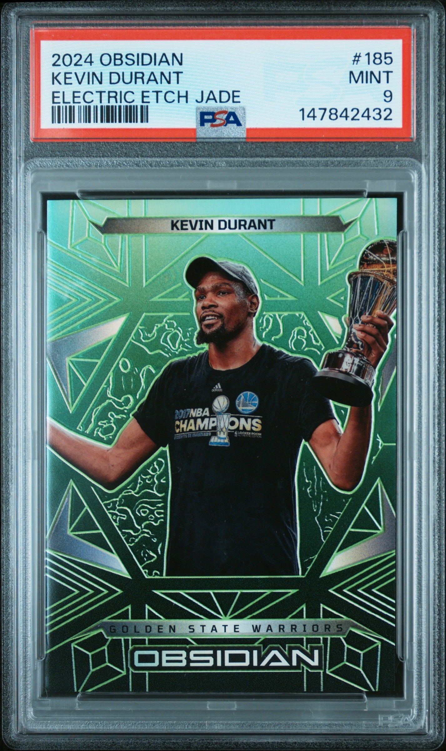 2024 PANINI OBSIDIAN #185 KEVIN DURANT ELECTRIC ETCH JADE PSA 9