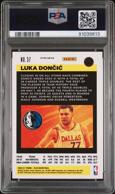 2020 NBA Flux – Luka Doncic No.37 (Pulsar) – PSA 10 (GEM MINT)