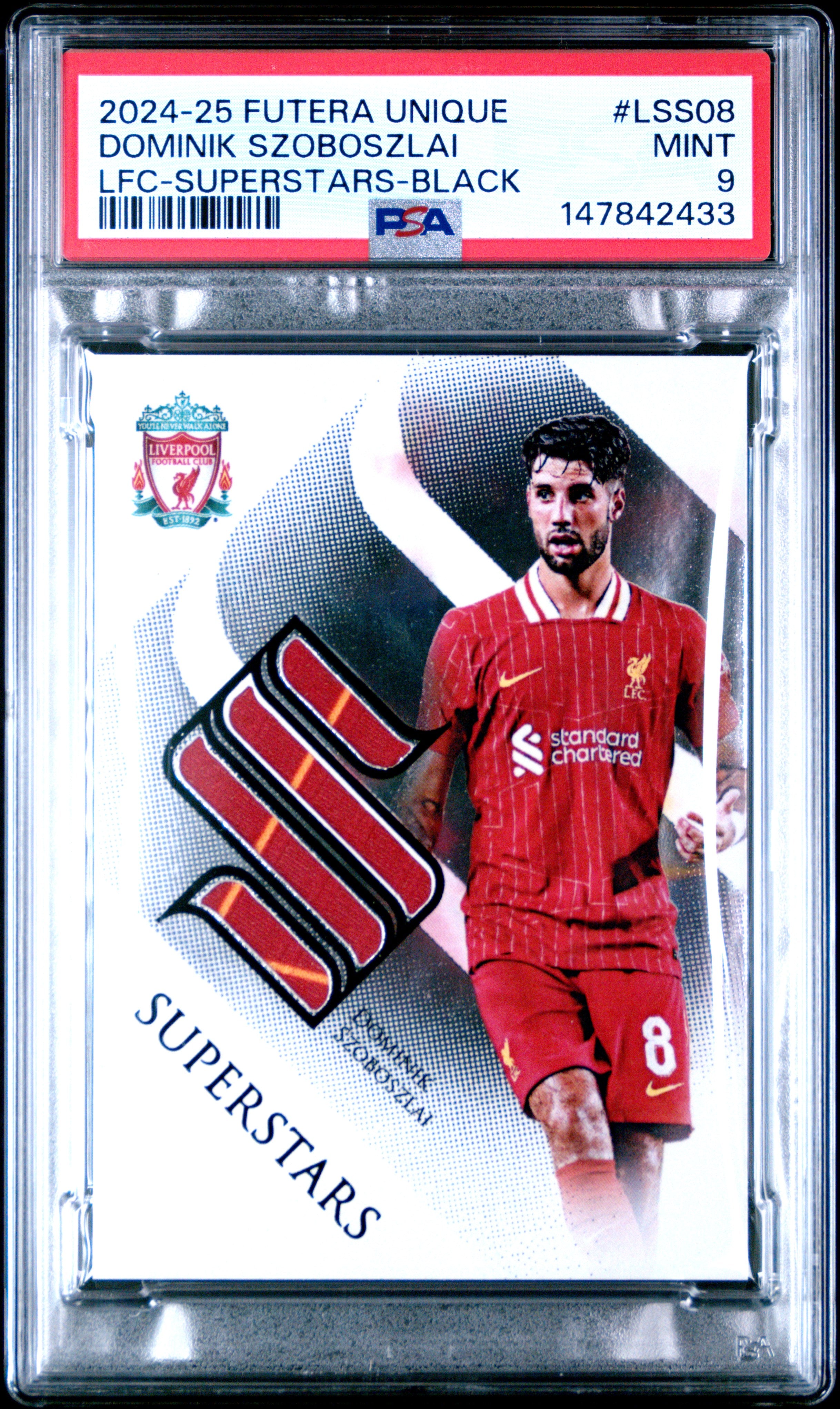 2024-2025 FUTERA UNIQUE LIVERPOOL FC SUPERSTARS #LSS08 DOMINIK SZOBOSZLAI LFC-SUPERSTARS-BLACK PSA 9 
