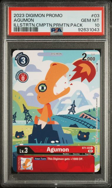 Digimon Card Game - Agumon ST1-03 (Illustration Competition Promo Pack) - PSA 10 (GEM-MINT)