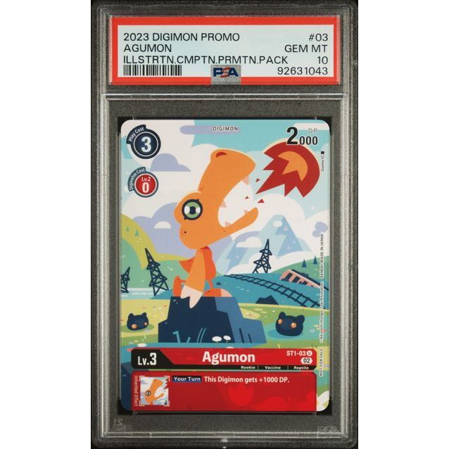 Digimon Card Game - Agumon ST1-03 (Illustration Competition Promo Pack) - PSA 10 (GEM-MINT)