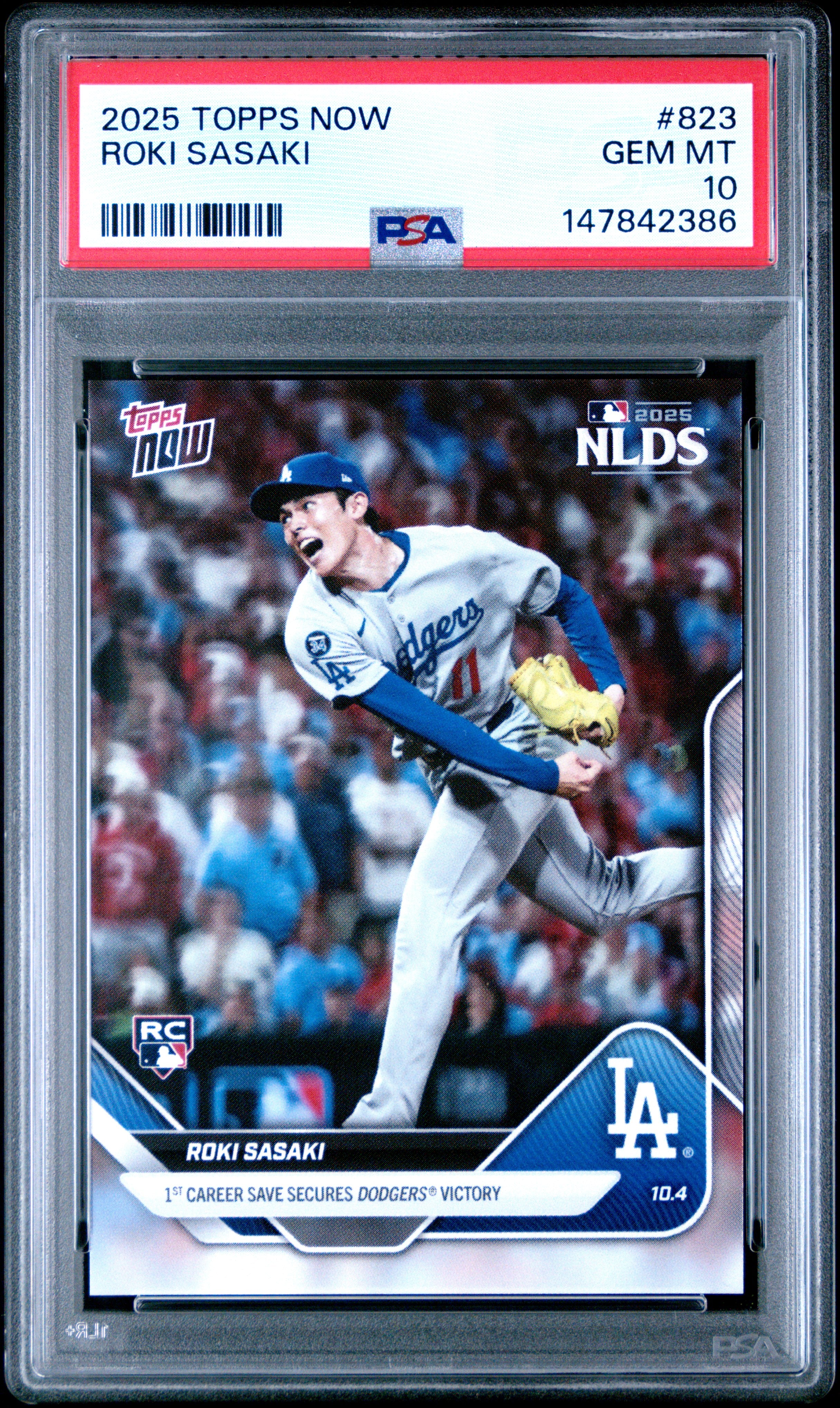 2025 Topps Roki Sasaki 823 Topps Now PSA 10