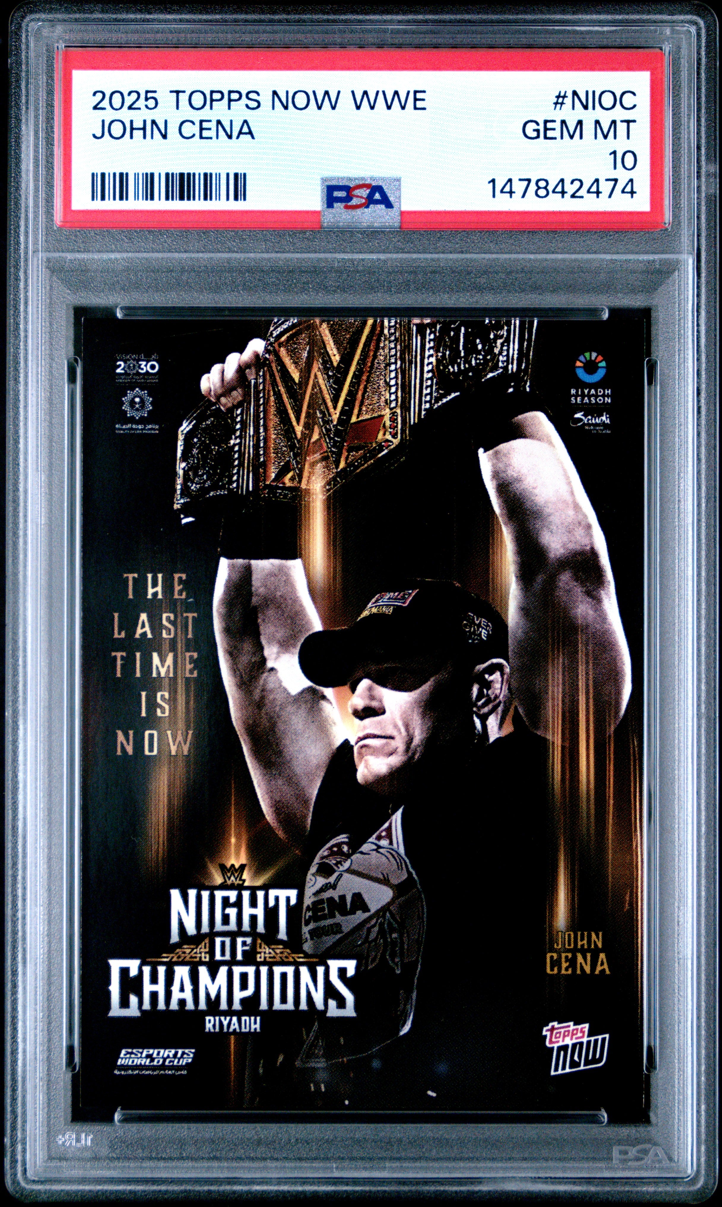 2025 TOPPS NOW WWE #NIOC JOHN CENA PSA 10