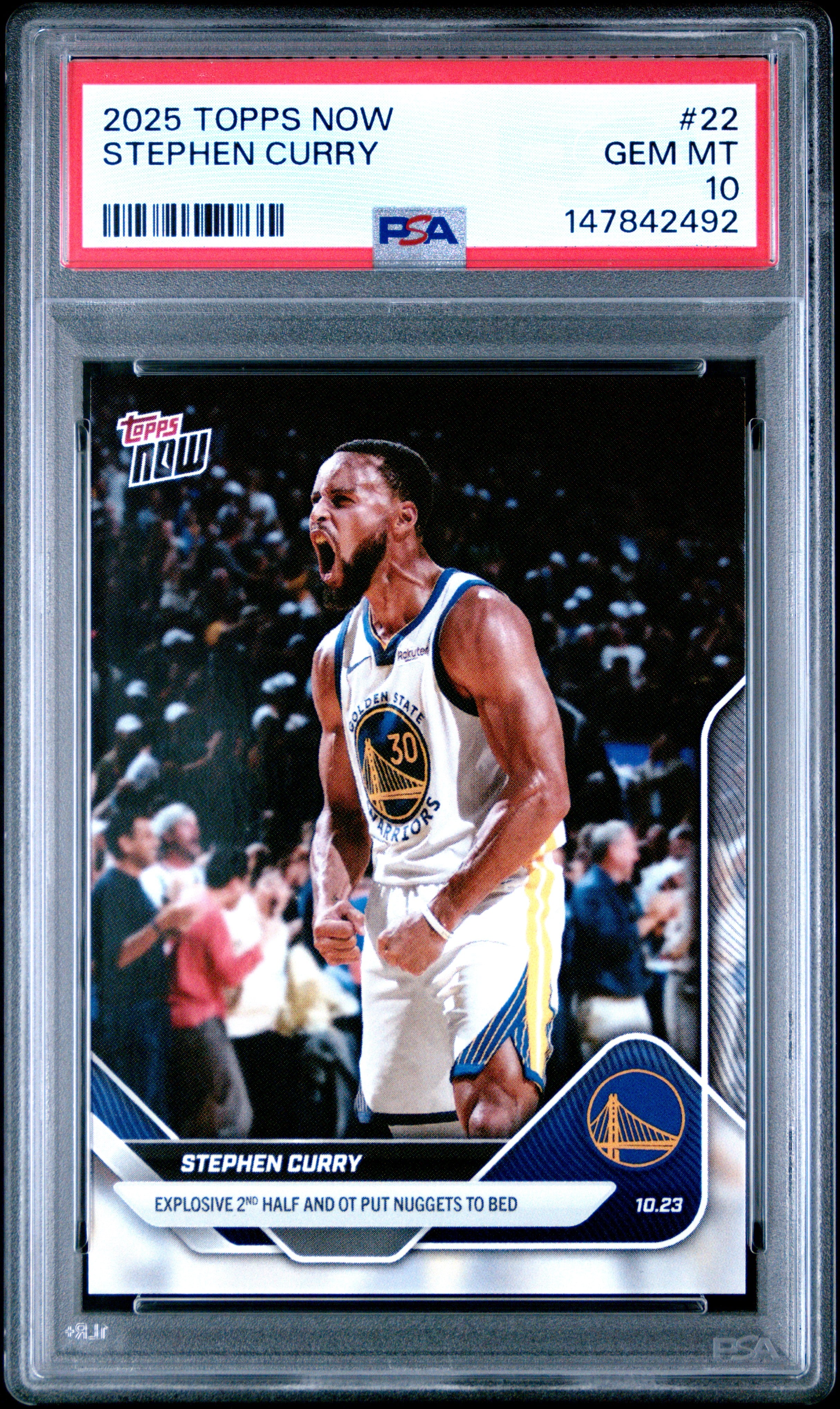 2025 TOPPS NOW #22 STEPHEN CURRY PSA 10