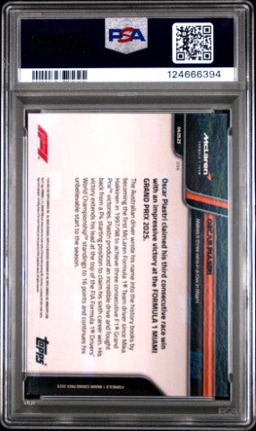 2025 Topps Now Formula 1 #34 Oscar Piastri PSA 10