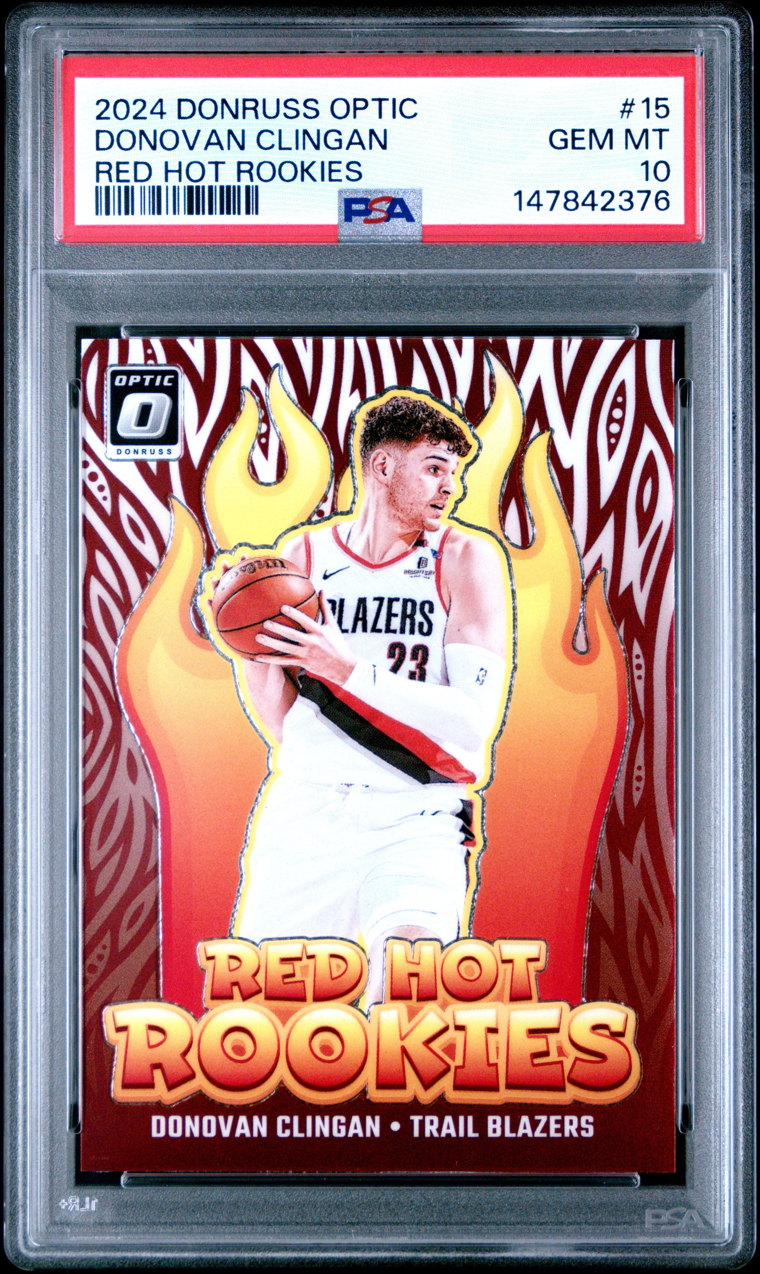 2024 PANINI DONRUSS OPTIC RED HOT ROOKIES #15 DONOVAN CLINGAN  PSA 10