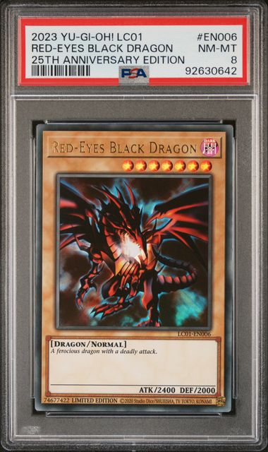 Yu-Gi-Oh! - Red Eyes Black Dragon EN006 (LC01 - 25th Anniversary Edition) - PSA 8 (NM-MINT)